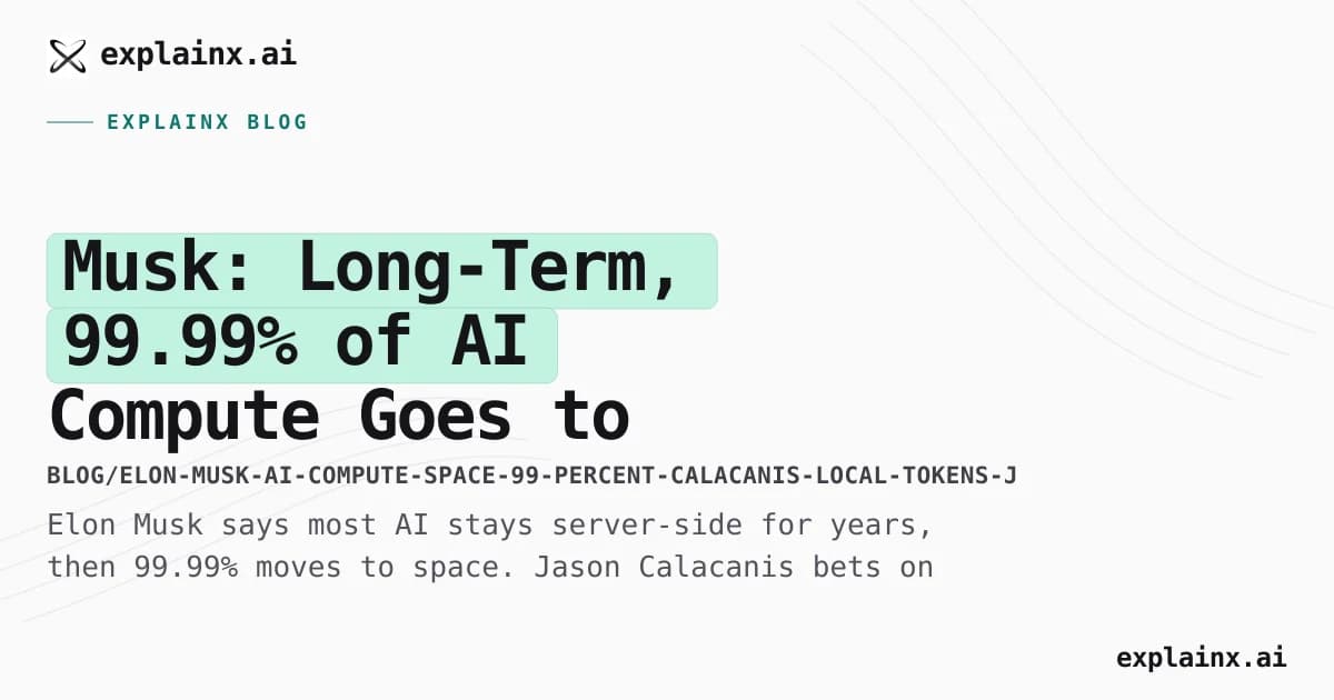 Musk: Long-Term, 99.99% of AI Compute Goes to Space