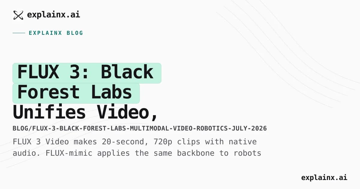 FLUX 3: Black Forest Labs Unifies Video, Audio, and Robot Action