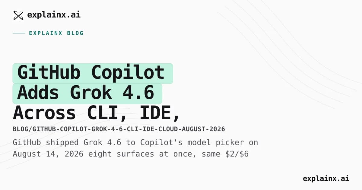 GitHub Copilot Adds Grok 4.6 Across CLI, IDE, and Cloud