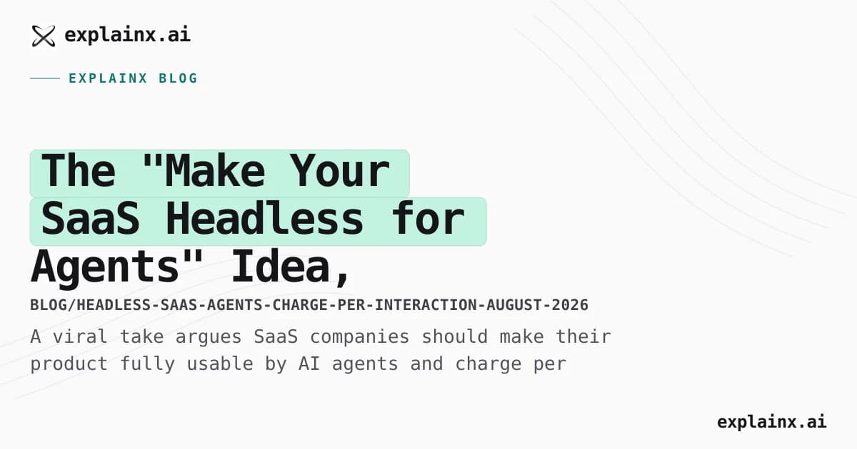 The "Make Your SaaS Headless for Agents" Idea, Explained
