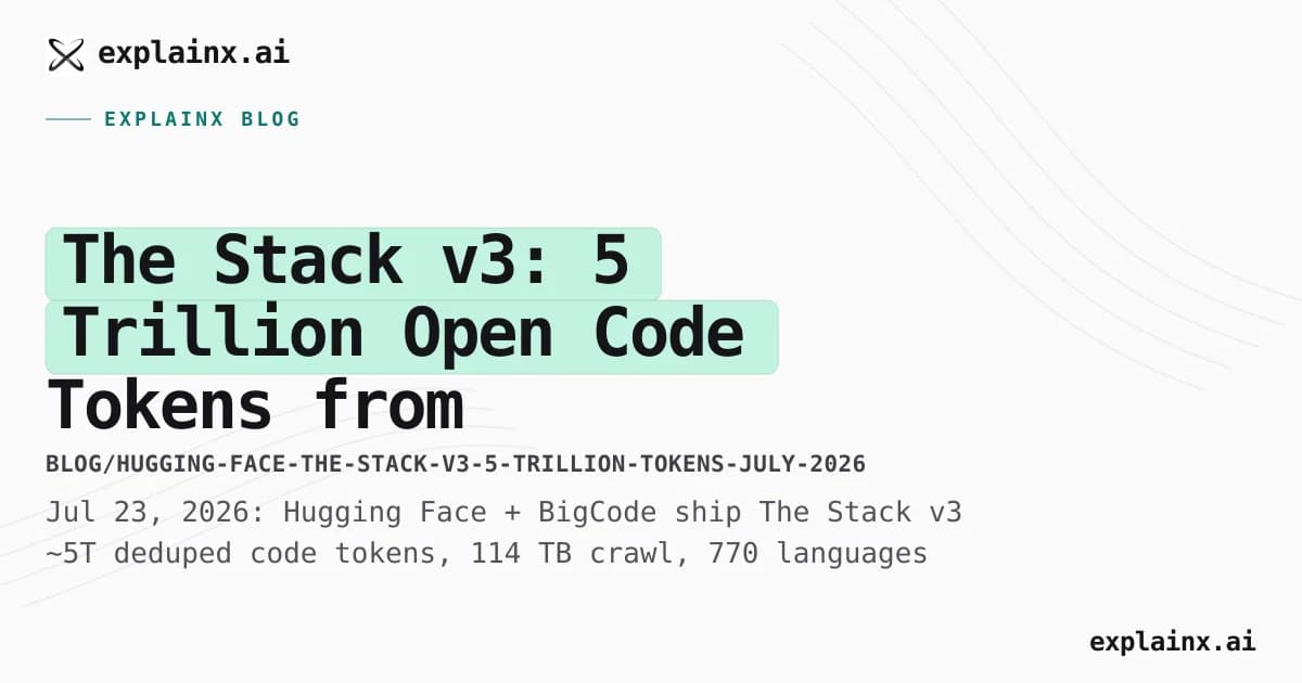 The Stack v3: 5 Trillion Open Code Tokens from Hugging Face