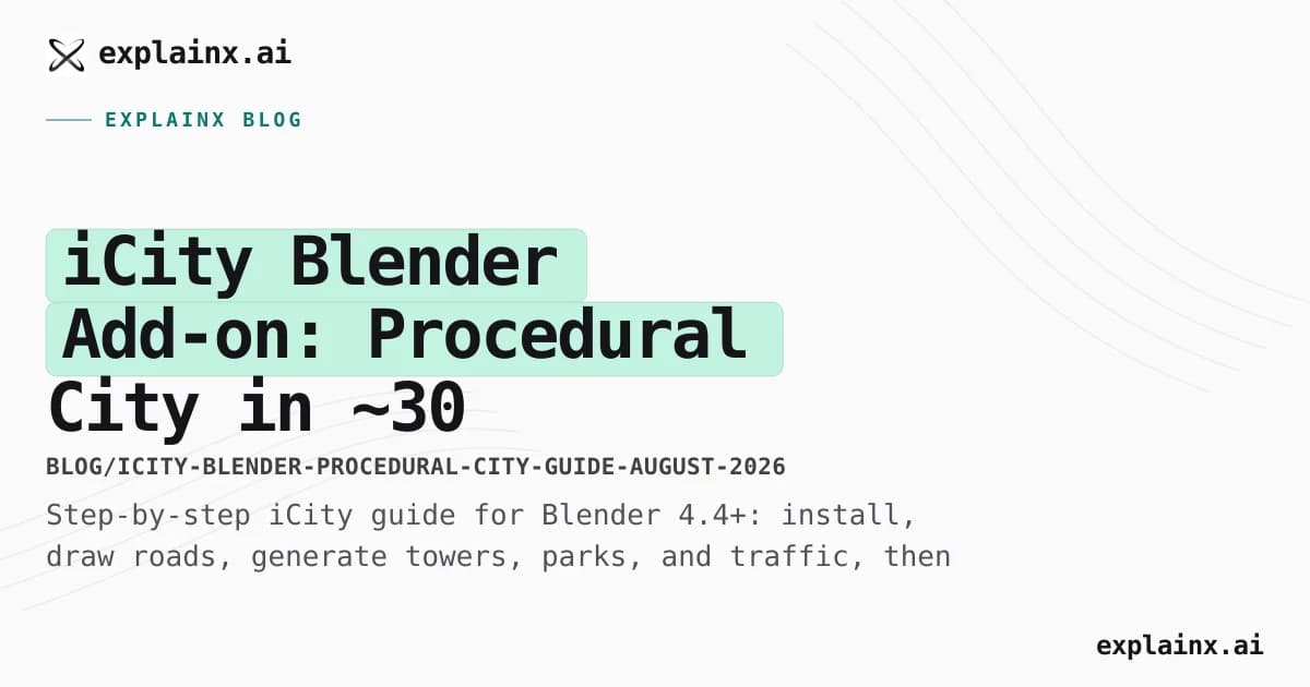 iCity Blender Add-on: Procedural City in ~30 Seconds
