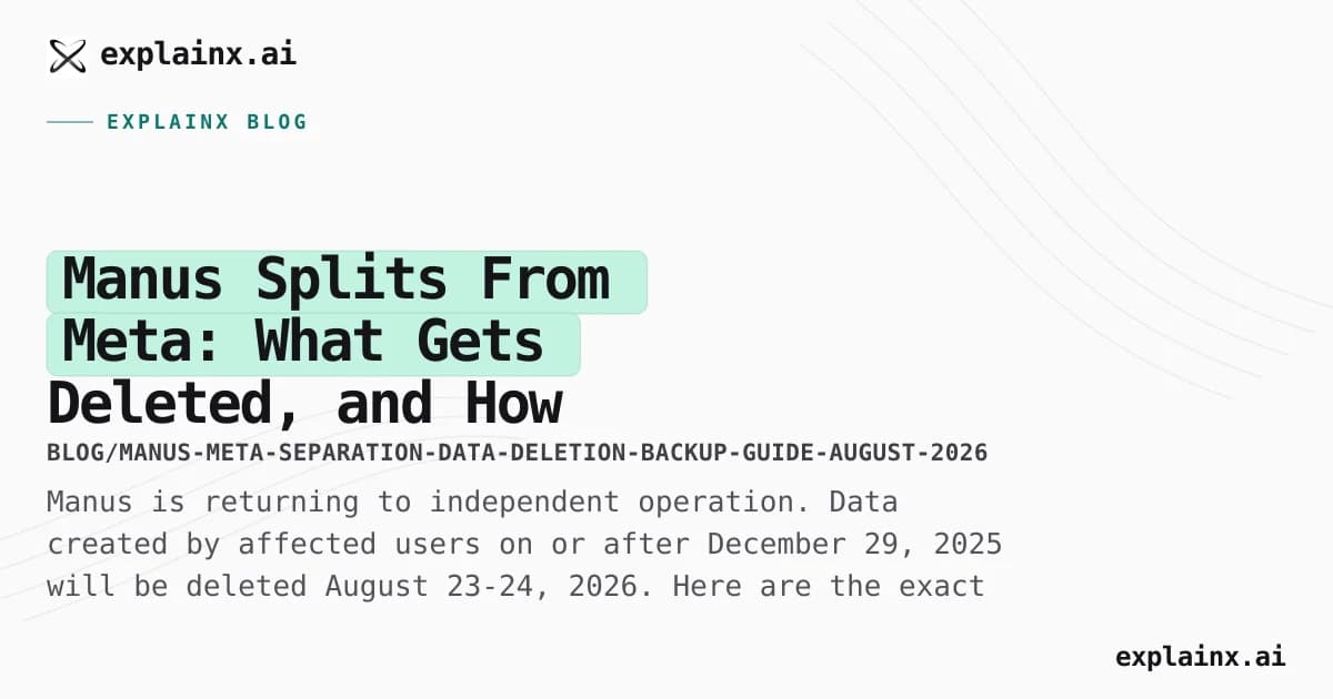 Manus Splits From Meta: What Gets Deleted, and How to Back Up Before August 23