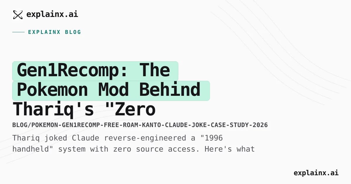 Gen1Recomp: The Pokemon Mod Behind Thariq's "Zero Source Access" Joke
