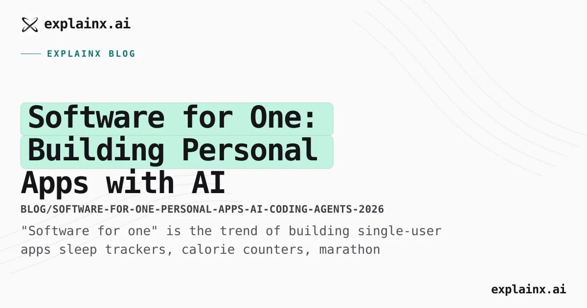 Software for One: Building Personal Apps with AI Coding Agents