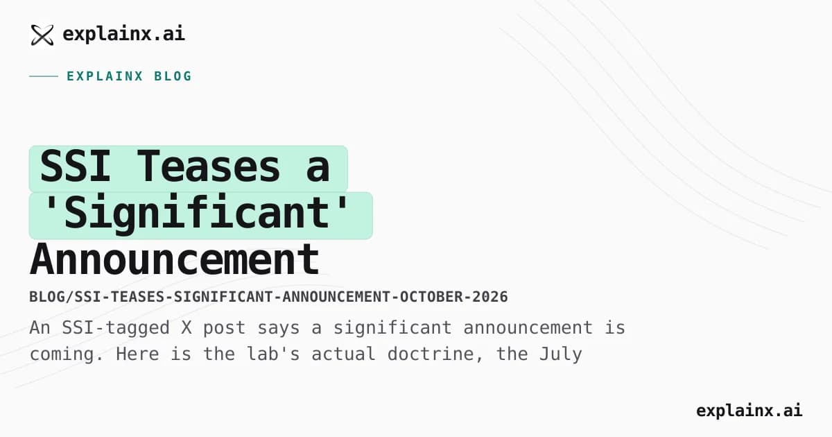 SSI Teases a 'Significant' Announcement — Nothing Else Is Confirmed