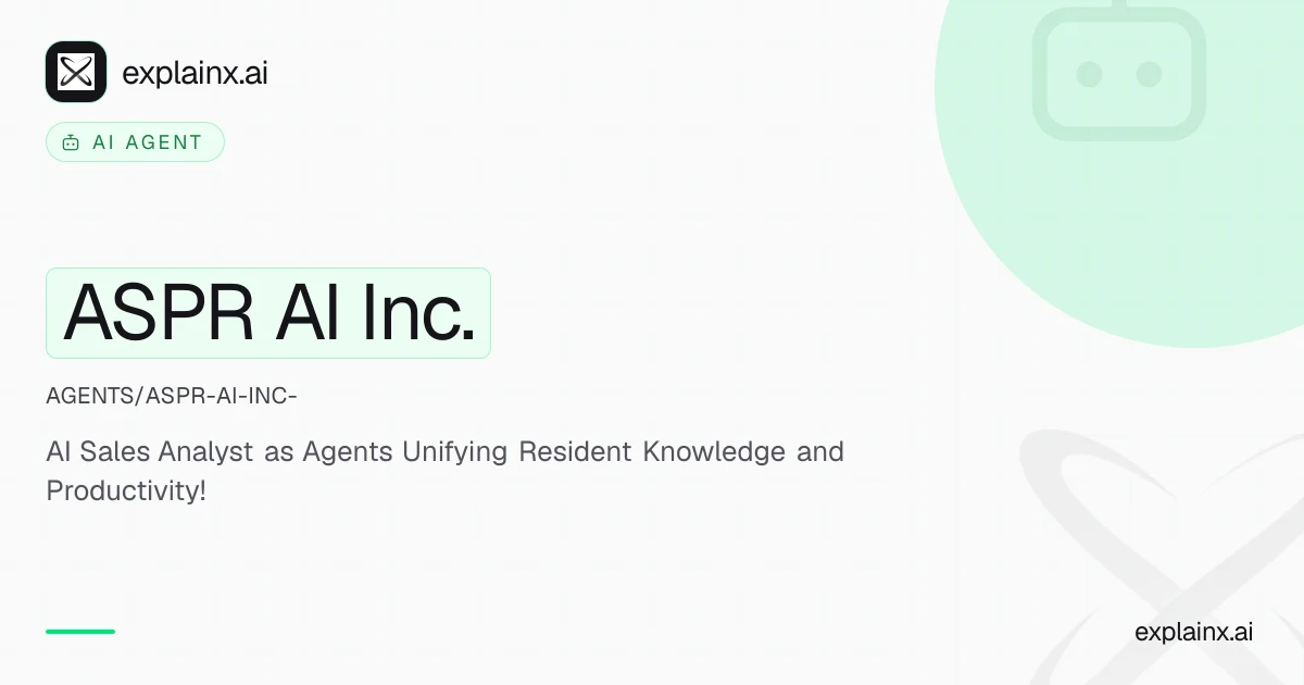 ASPR AI Inc. — AI agent | explainx.ai | explainx.ai