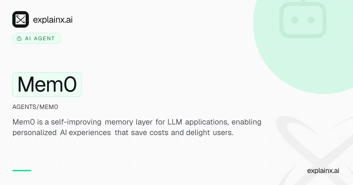 Mem0 — AI agent | explainx.ai | explainx.ai