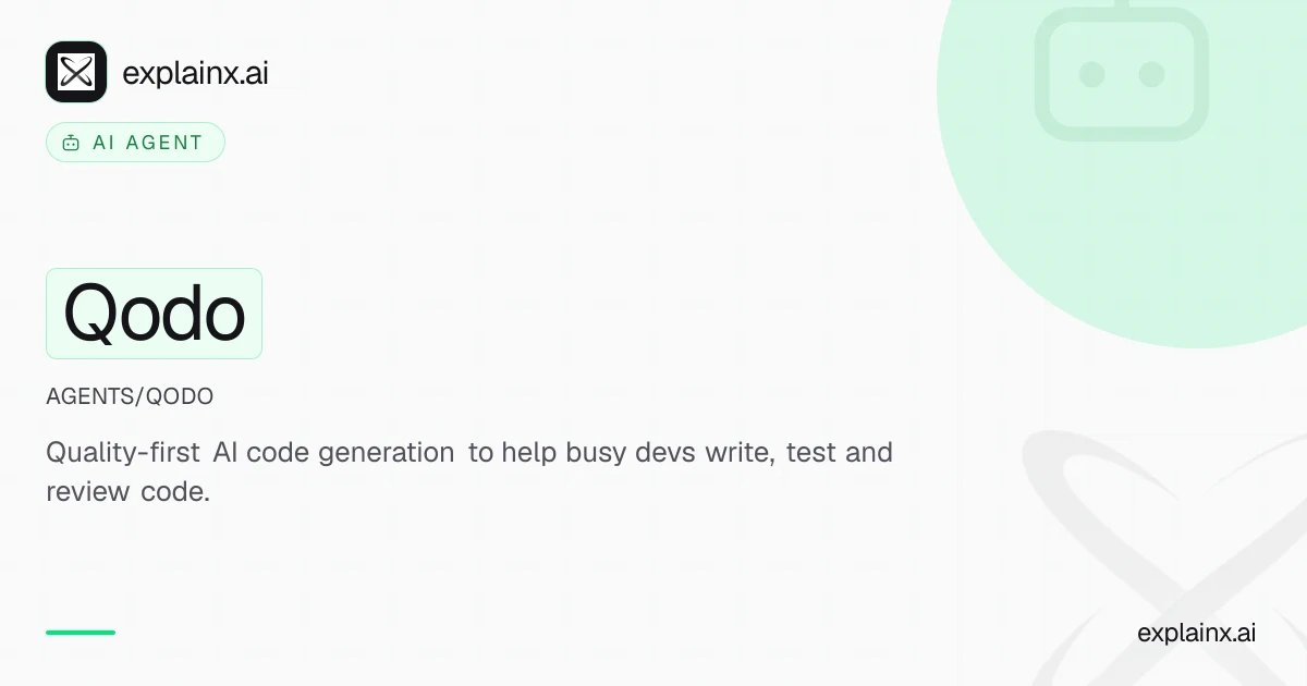 Qodo — AI agent | explainx.ai | explainx.ai