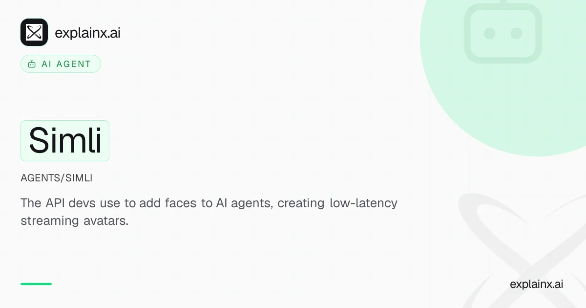 Simli — AI agent | explainx.ai | explainx.ai