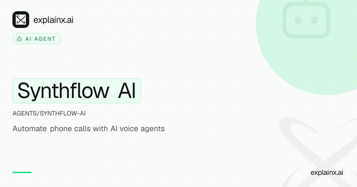 Synthflow AI — AI agent | explainx.ai | explainx.ai