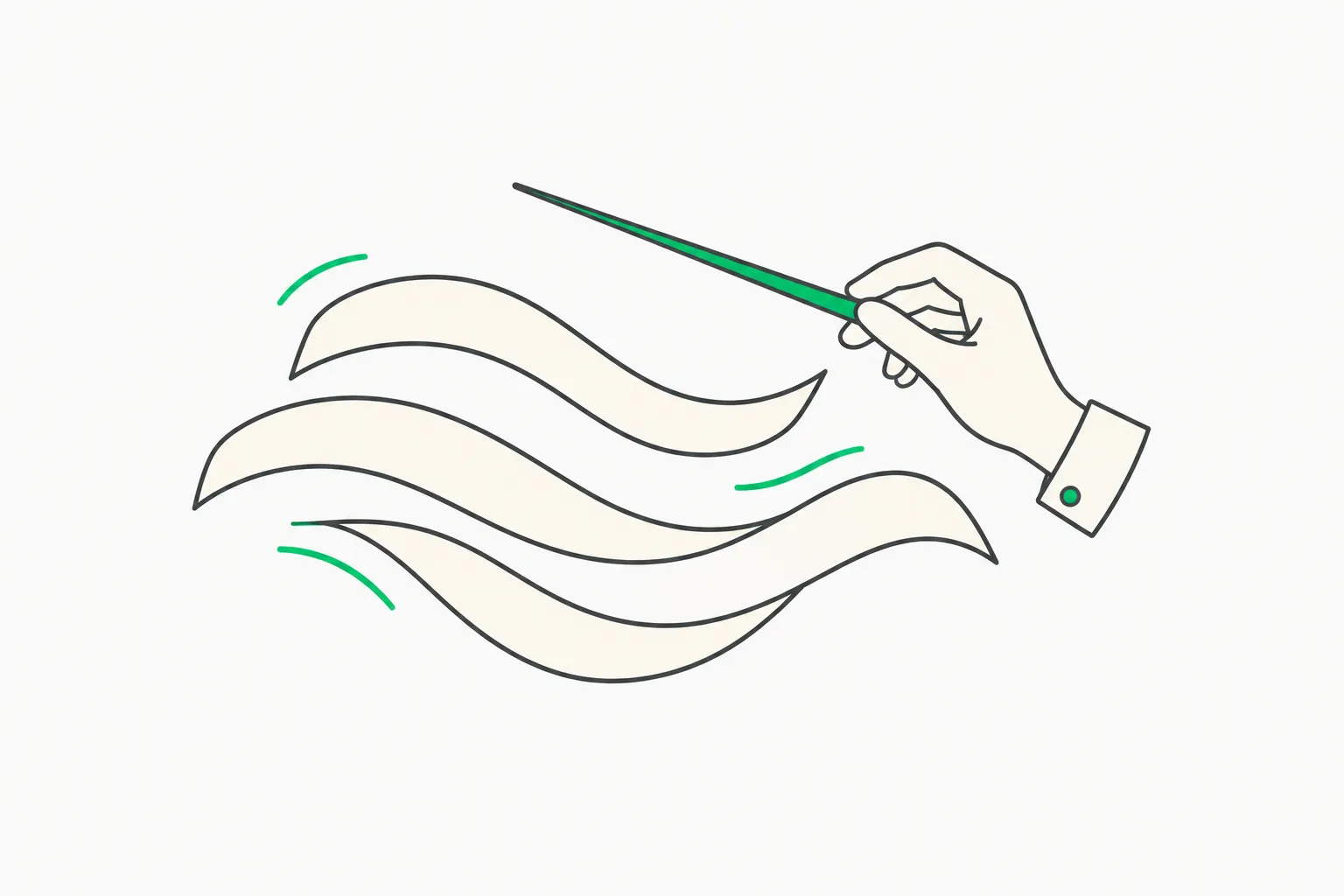 Conductor illustration for Agent Swarm lead agent orchestrating a group of worker agents
