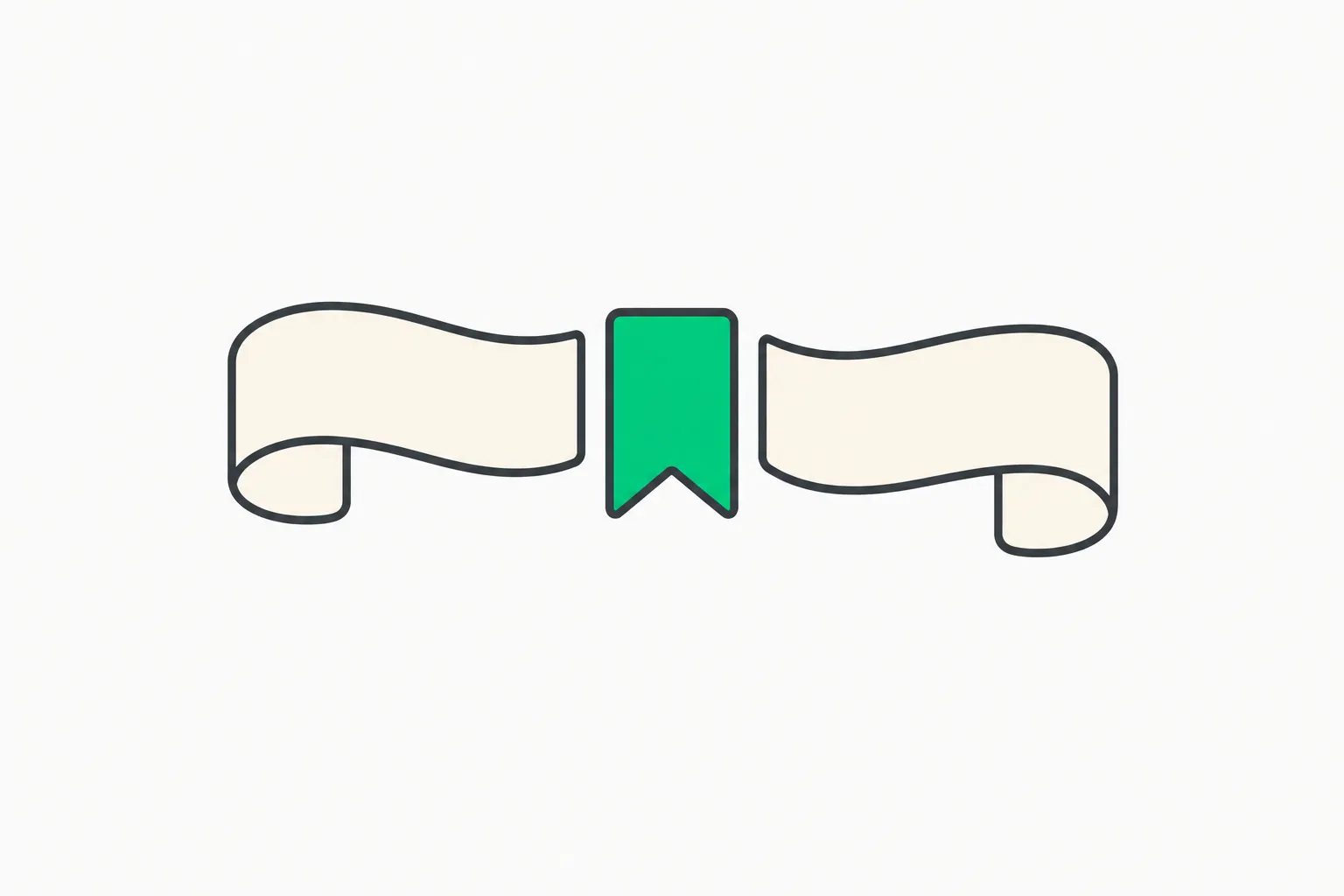 A bookmark between two sections of a folded ribbon, showing a saved sandbox checkpoint that can be resumed