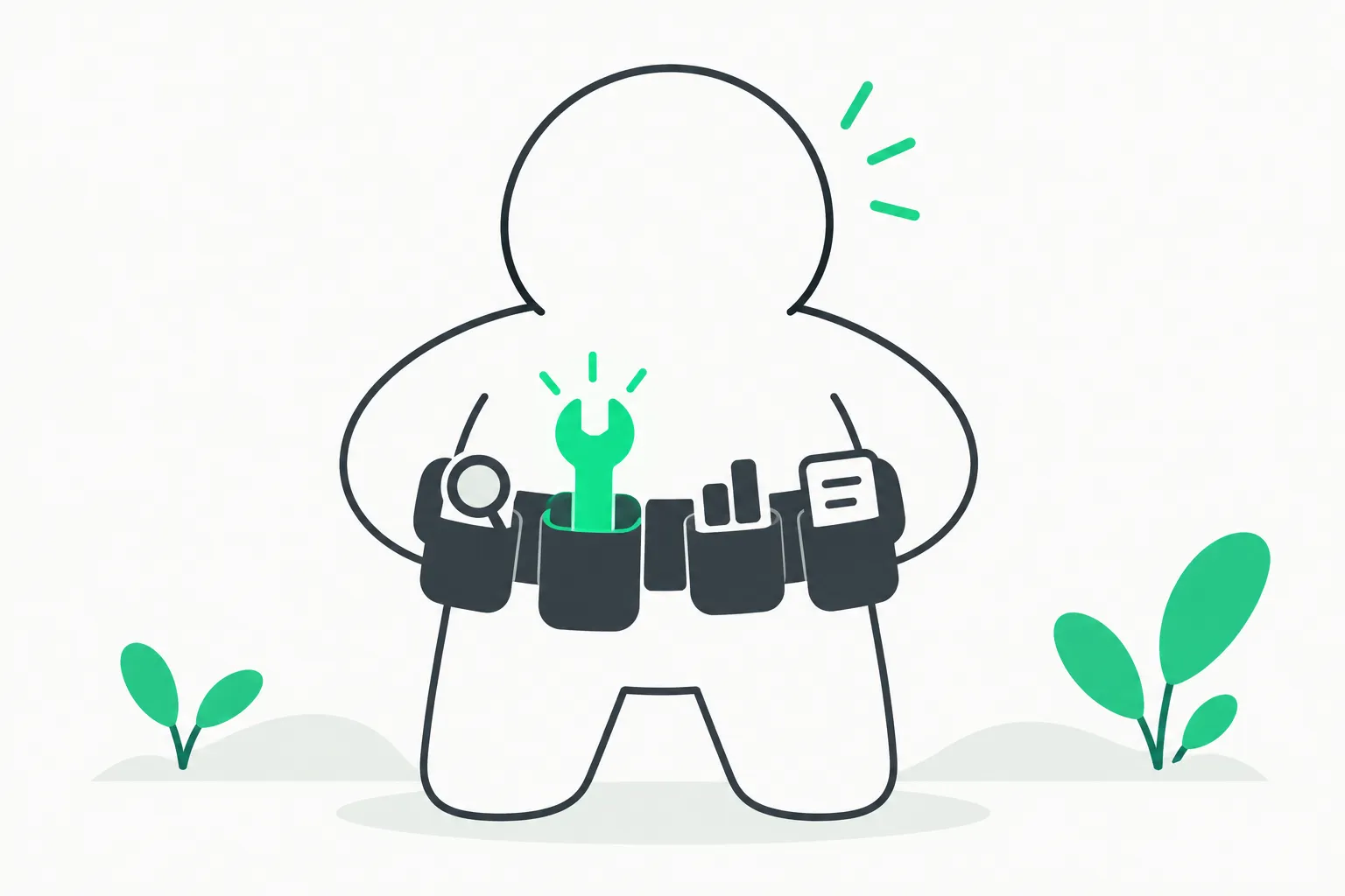 Agent tool belt illustrating tool-use benchmarks for LFM2.5-24B-A2B