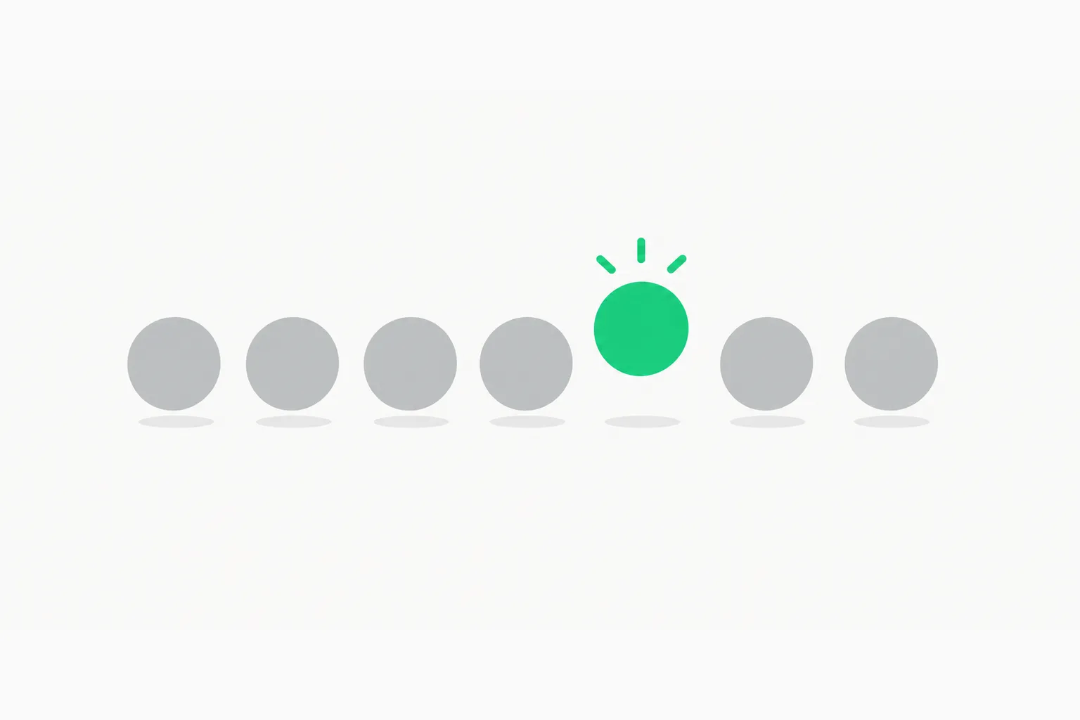 A row of gray circles with one different circle raised, representing an anomalous attempt flagged by monitoring