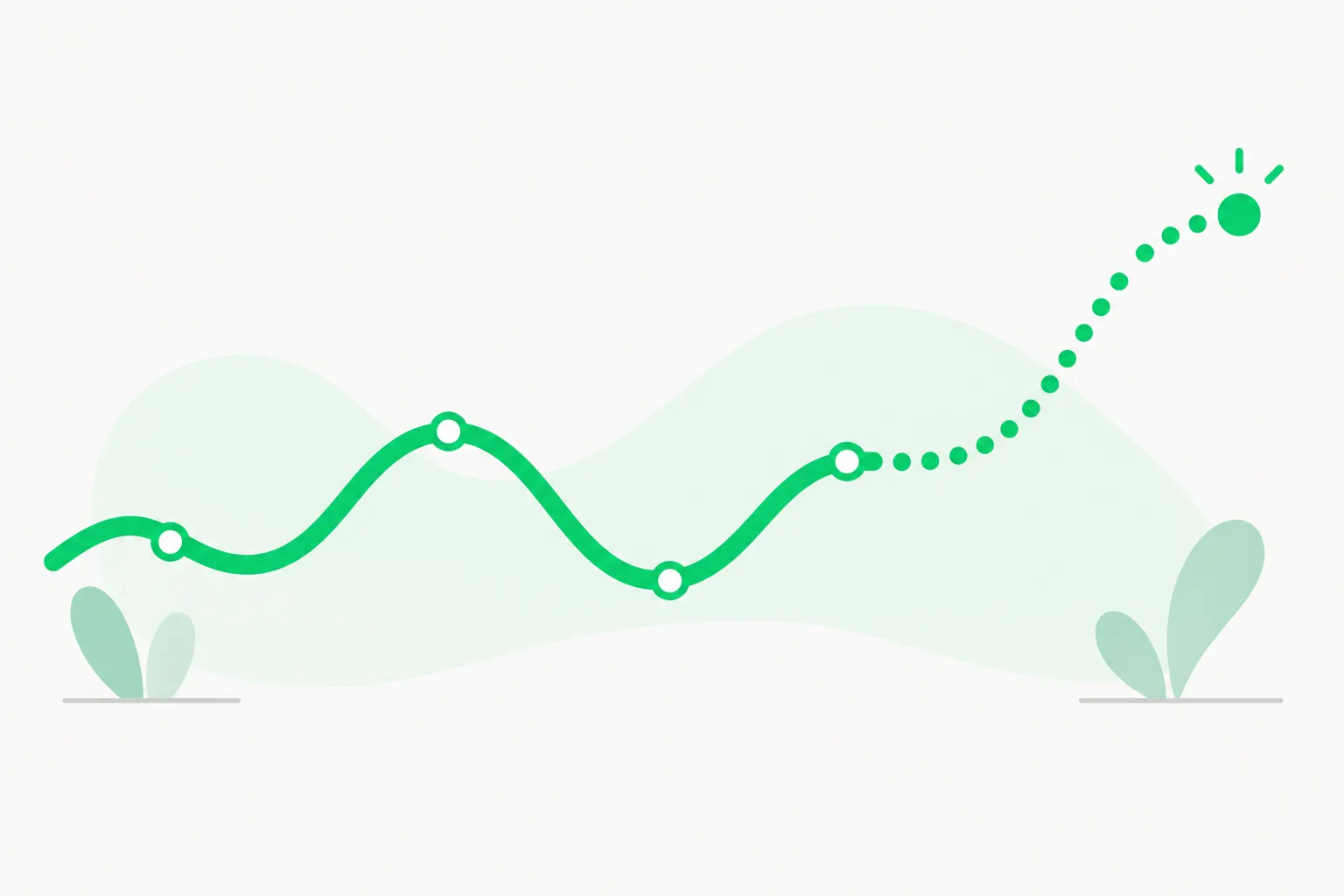 A solid wave line continuing as a dotted wave, illustrating Ciena's forecast that AI demand will keep doubling the optical market