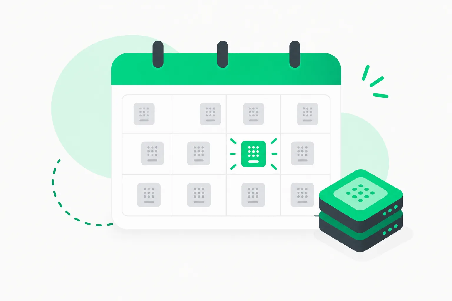 A calendar of chips representing KAI Scheduler fair-share and time-based GPU allocation