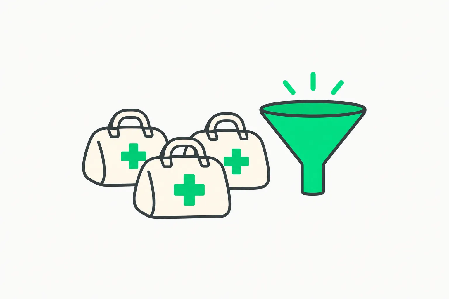 Medical bags sorted by a funnel, showing AI triage in the NVIDIA UK agentic AI deployments