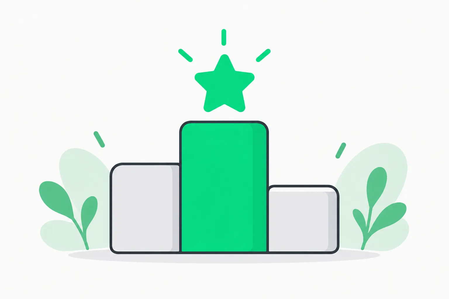 A three-step podium with a green star, representing the SaaS-Bench v1.1 leaderboard ranking