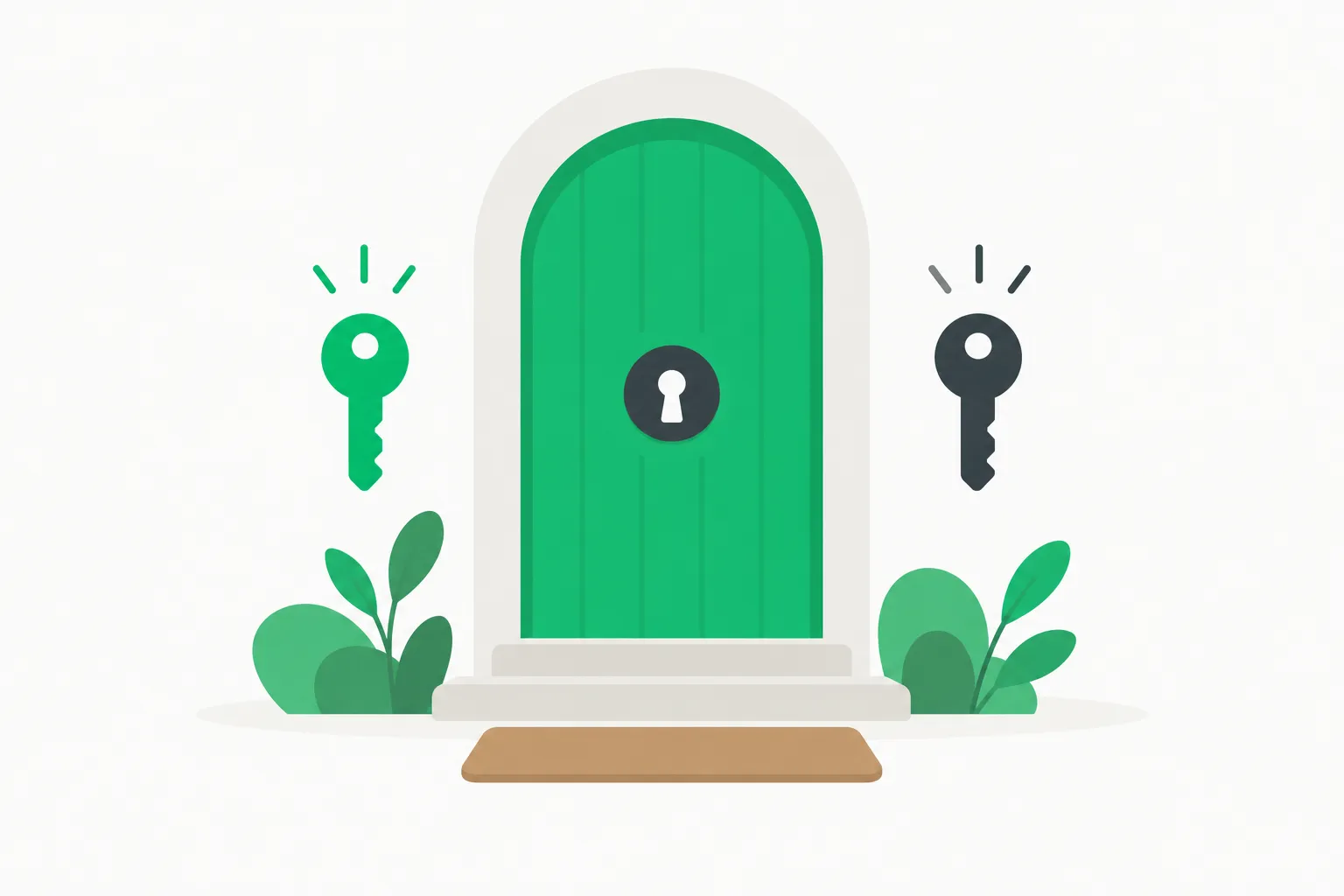 Internet under attack defense: a front door secured with two keys for multi-factor sign-in