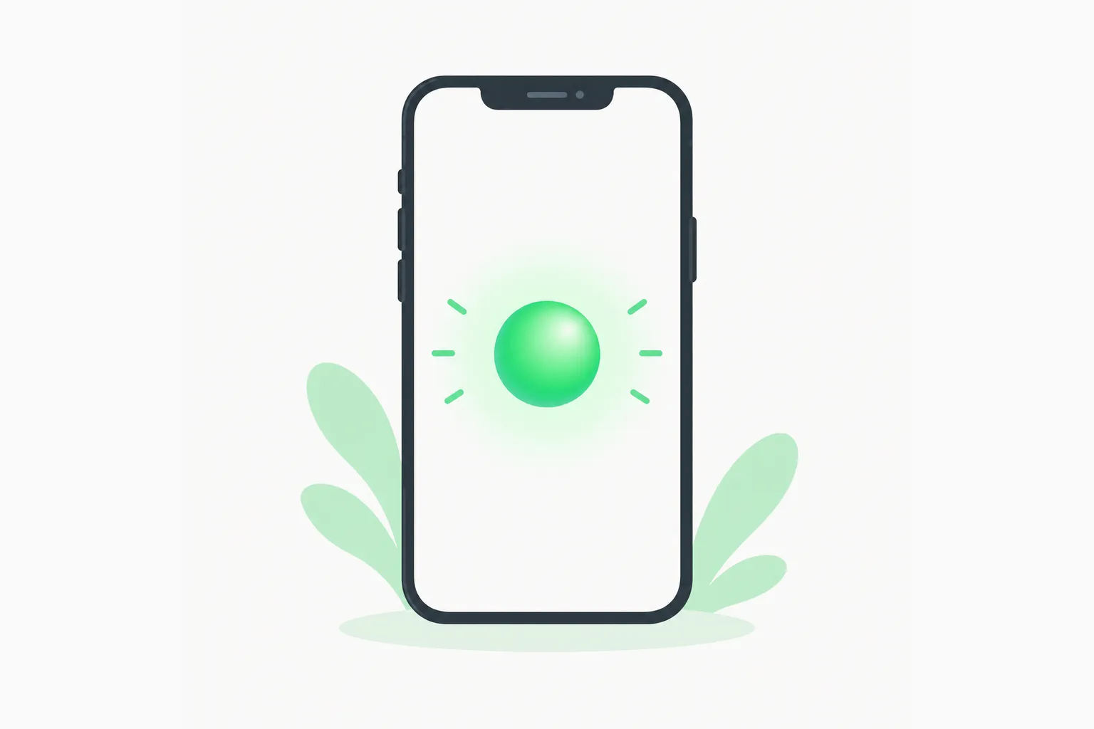Phone outline with an always-on assistant core, illustrating continuous on-device AI and battery limits