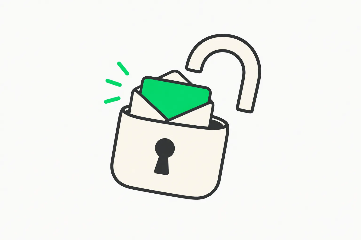 A privacy vault with a padlock case around an envelope, illustrating AI agent privacy for personal data