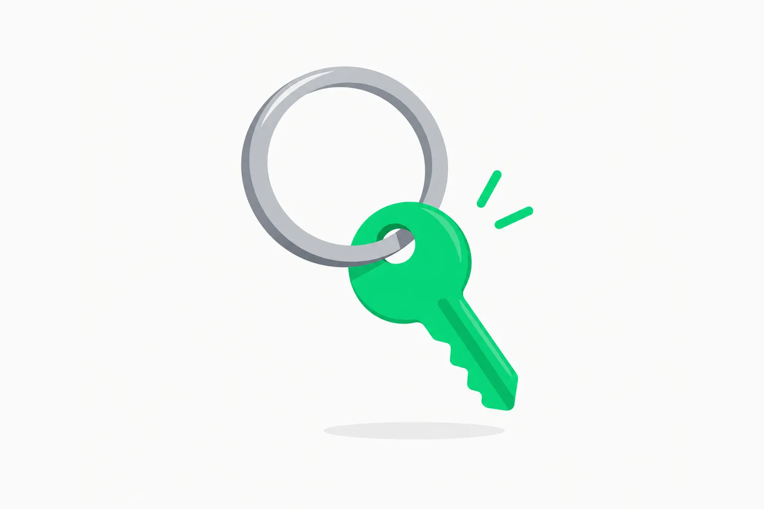 A small key ring with one key, showing the narrow scope a revocable Claude Code token should have