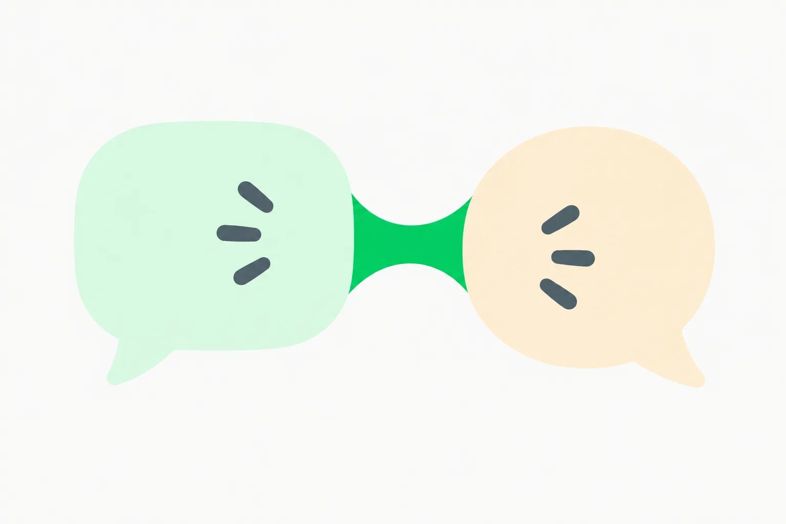 Two speech bubbles in different languages joined by a bridge, illustrating code-switching detection in a speech encoder