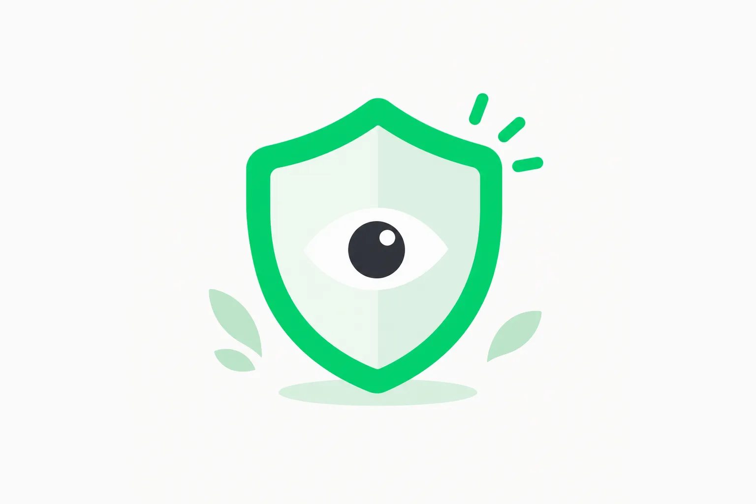 Shield with a small eye representing trust and policy for AI contributions in QGIS