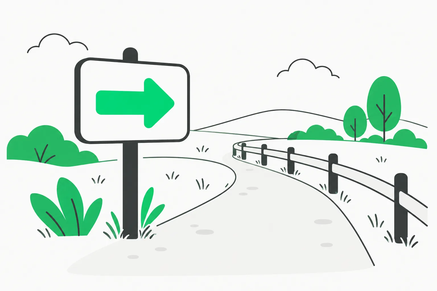 Usage policy guardrail sign marking a guarded path for generative media