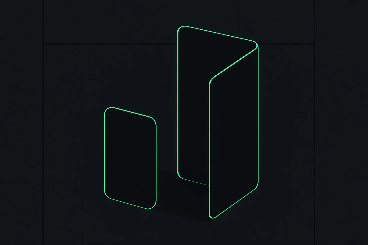 A phone unfolding like a book with a seamless crease-free hinge, symbolizing Apple's first foldable iPhone