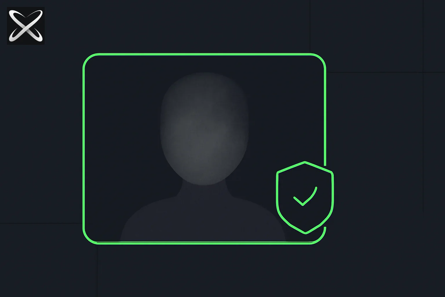 AI face blurring for privacy explained — a rounded silhouette with its head replaced by a soft blurred patch and a shield icon