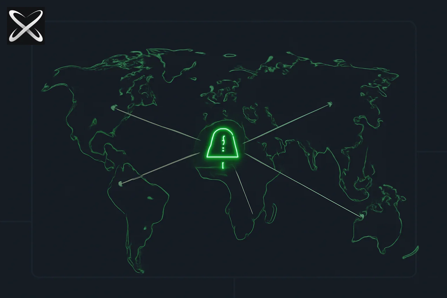 Can AI prevent the next pandemic — scattered outbreak signal dots on a world map converging into one early-warning bell icon