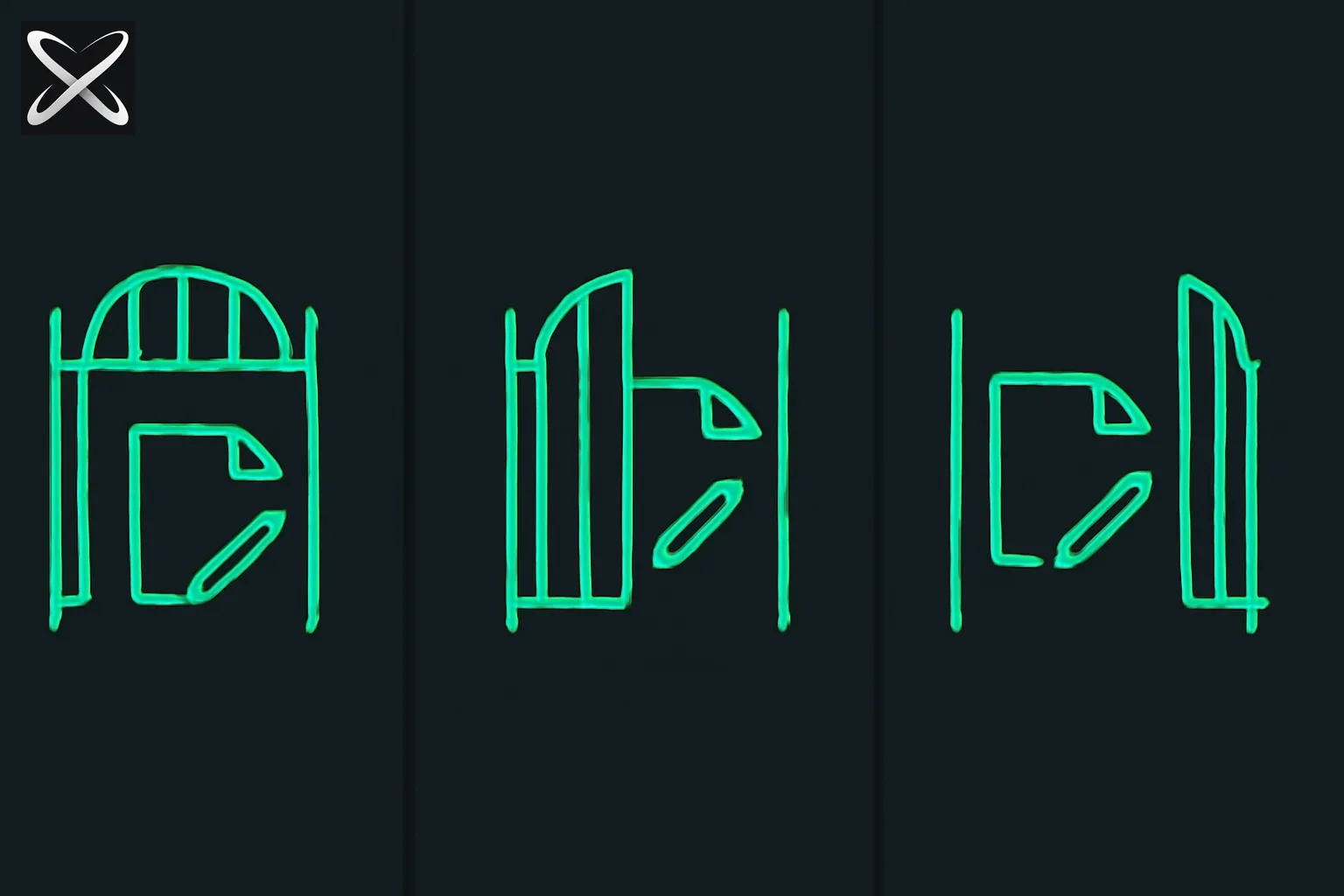 Claude Code permission modes diagram: three gates at different openness levels guarding a file-edit icon
