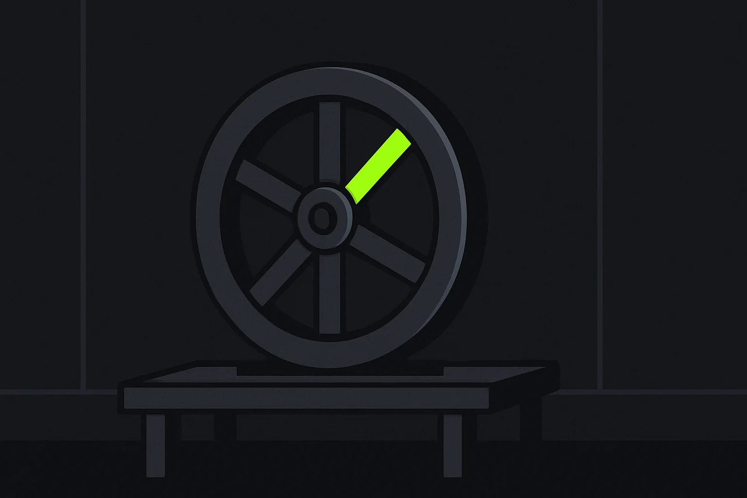 How to run loops in GitHub Copilot: a charcoal flywheel with one neon-green spoke completing each rotation, showing Agent mode think-act-observe plus CLI Autopilot