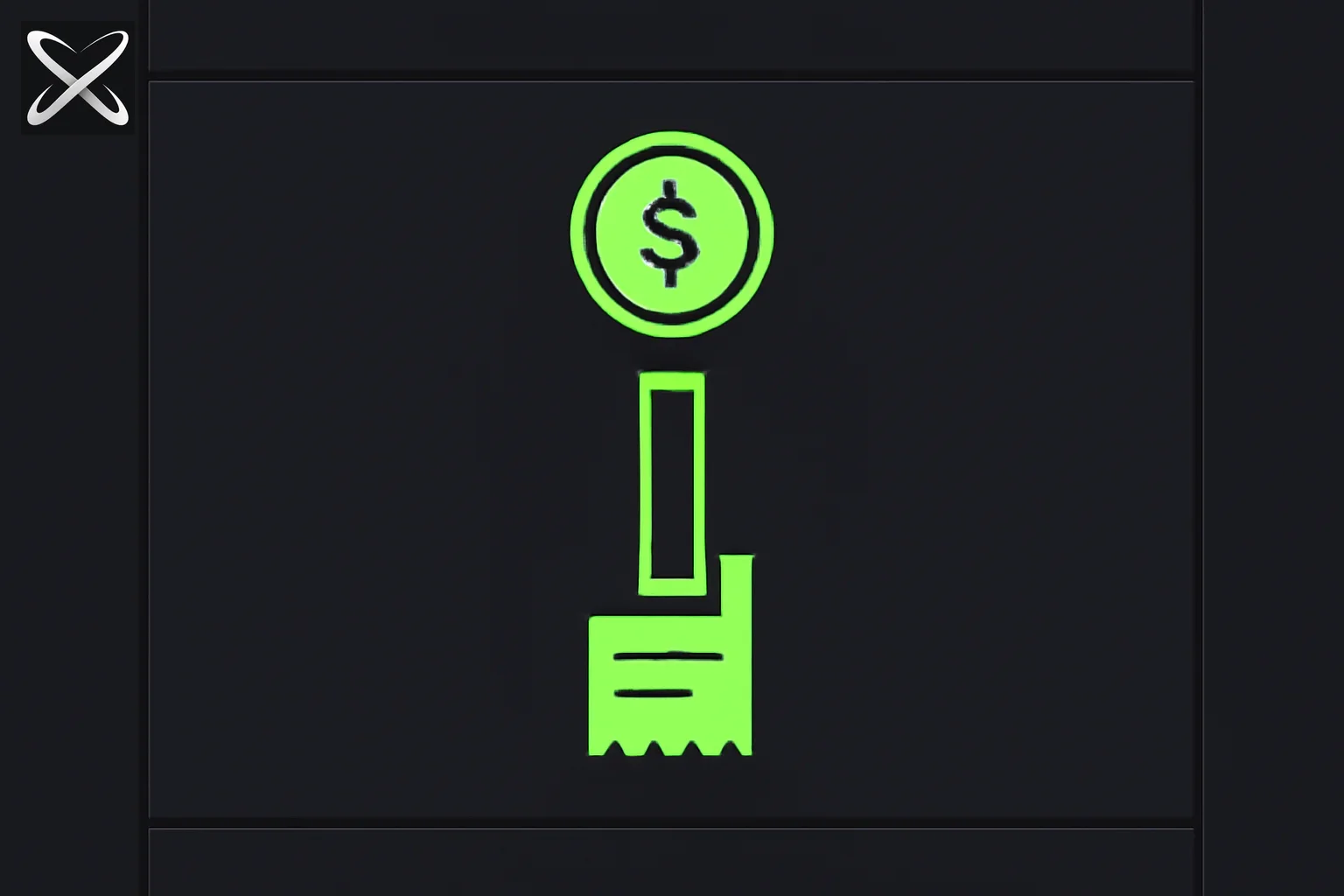Finance AI prompt templates diagram showing a coin dropping into a slot and printing a ledger line