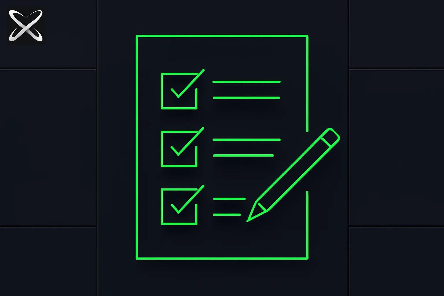 Productivity AI prompt templates diagram showing a checklist with boxes being checked off in sequence