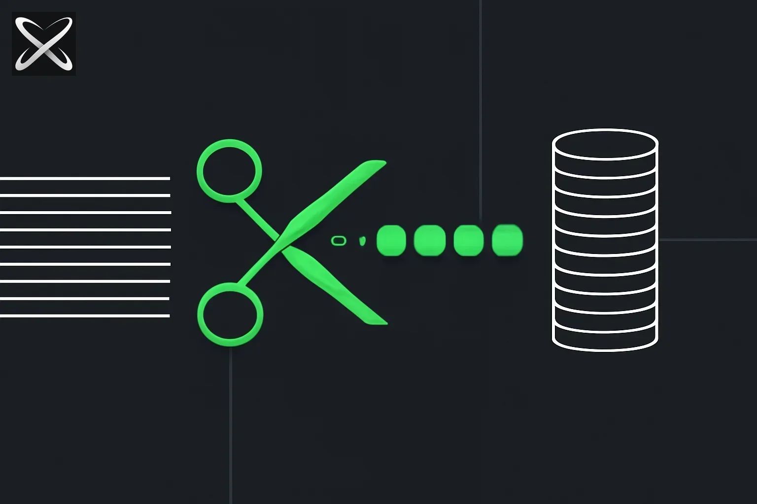 How LLM tokens work — text ribbon cut into token beads feeding a stacked coin cost meter