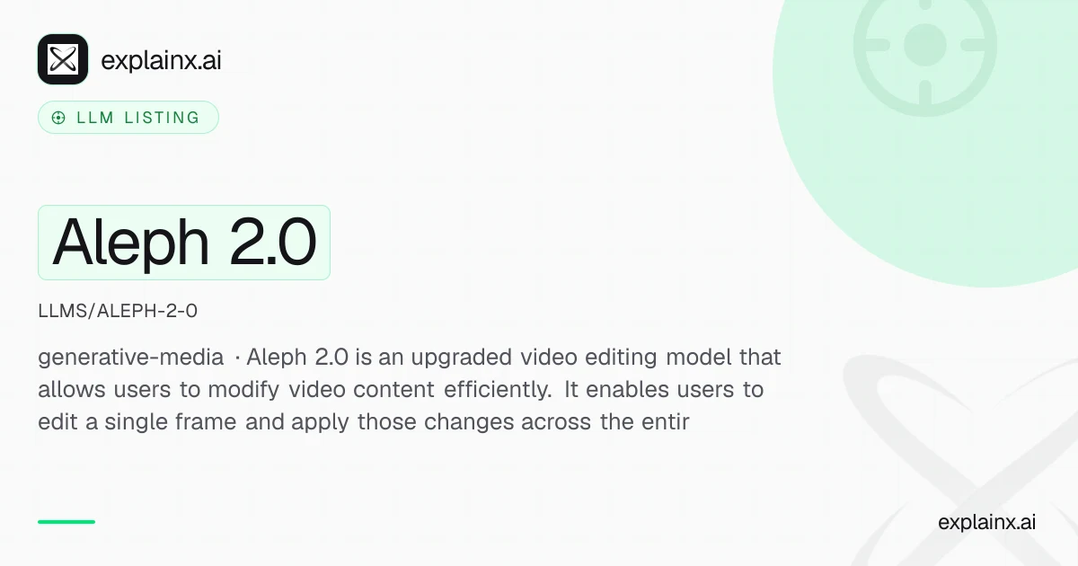 Aleph 2.0 — LLM listing | explainx.ai | explainx.ai