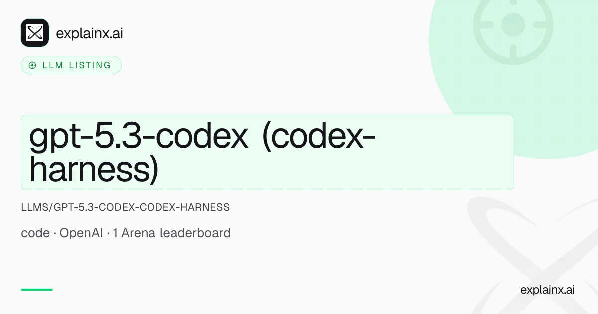 gpt-5.3-codex (codex-harness) — LLM listing | explainx.ai | explainx.ai
