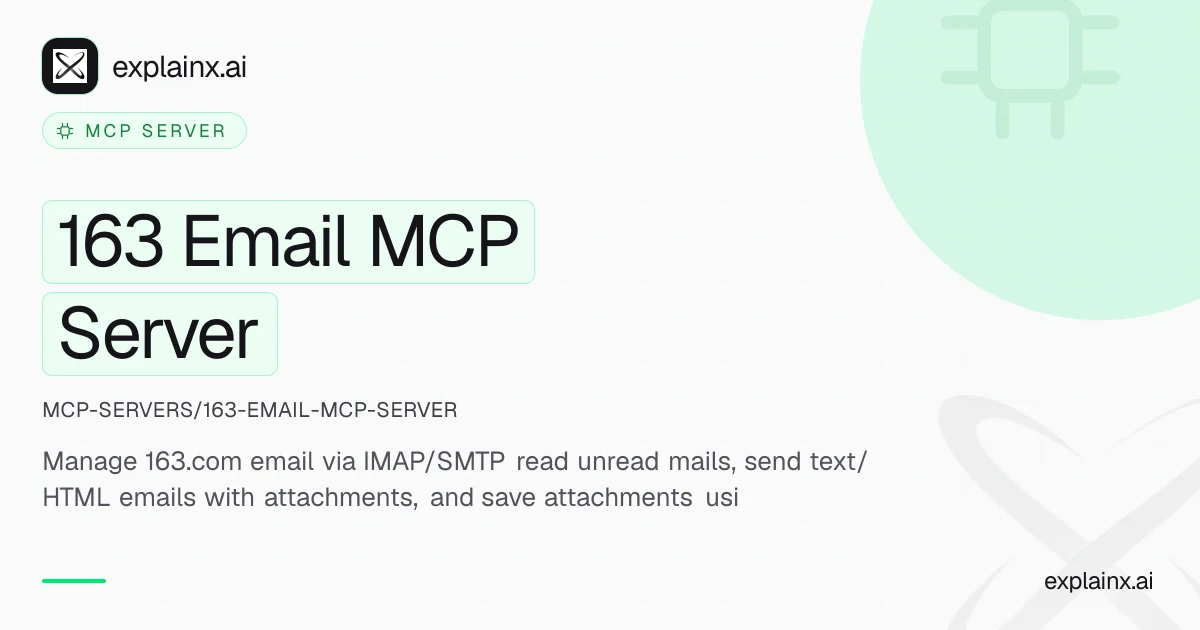 163 Email MCP Server — MCP server | explainx.ai | explainx.ai