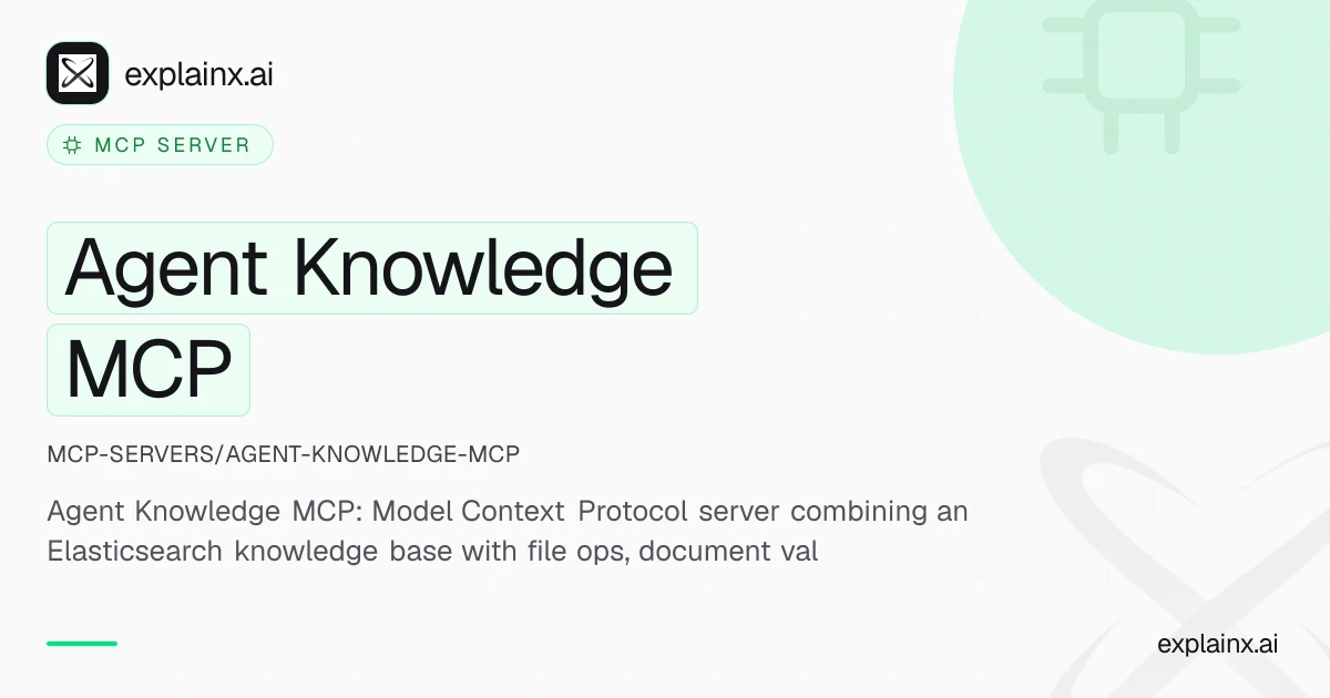 Agent Knowledge MCP — MCP server | explainx.ai | explainx.ai