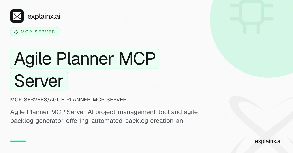 Agile Planner MCP Server — MCP server | explainx.ai | explainx.ai
