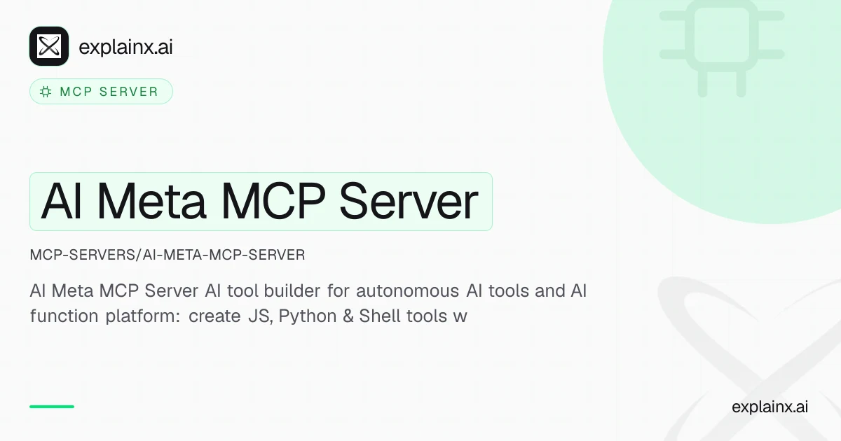 AI Meta MCP Server — MCP server | explainx.ai | explainx.ai