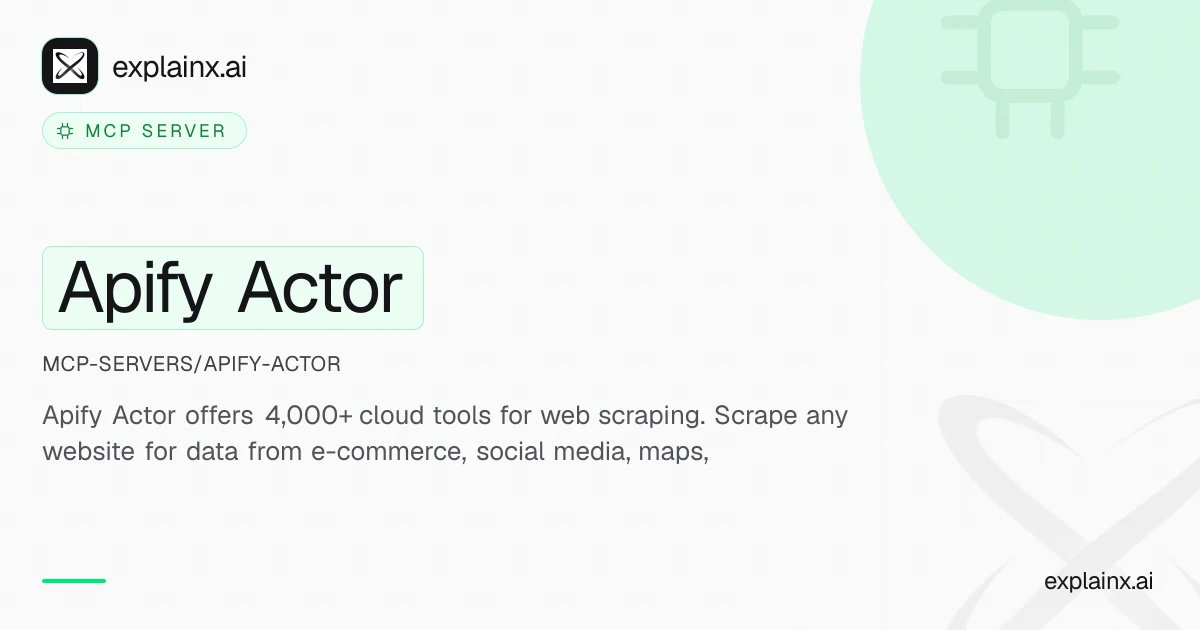 Apify Actor — MCP server | explainx.ai | explainx.ai