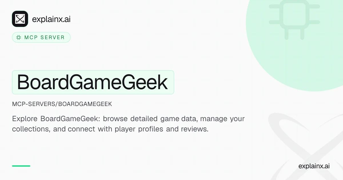 BoardGameGeek — MCP server | explainx.ai | explainx.ai