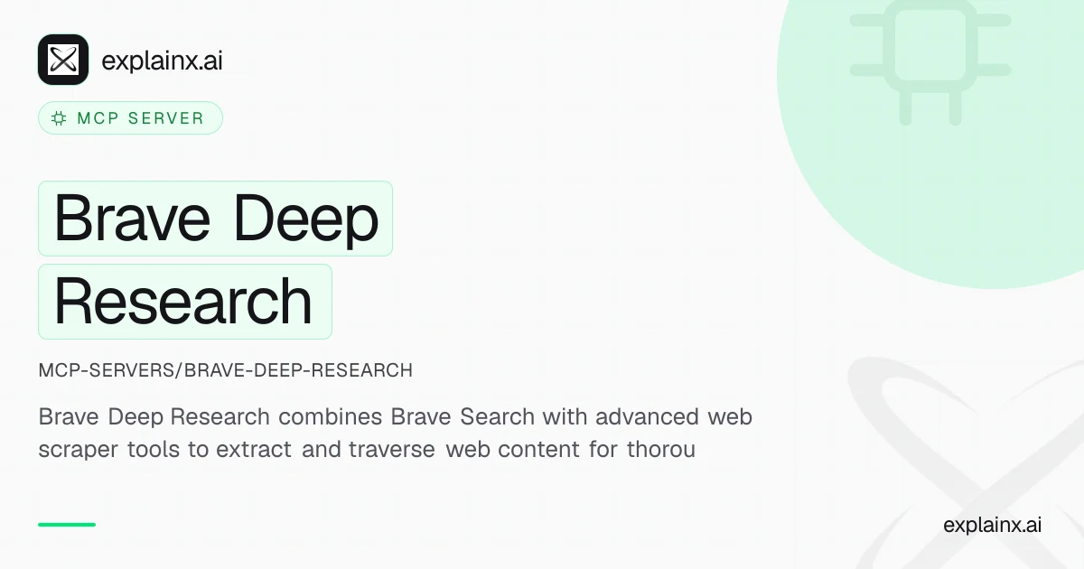 Brave Deep Research — MCP server | explainx.ai | explainx.ai