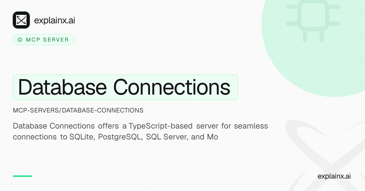Database Connections — MCP server | explainx.ai | explainx.ai
