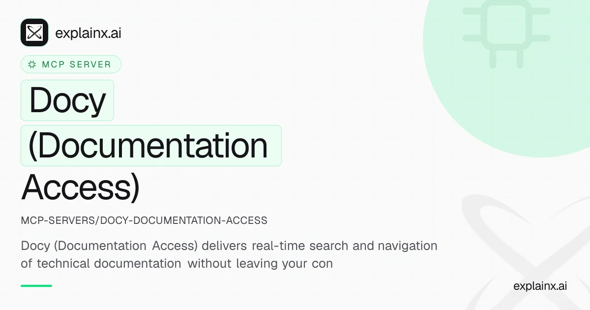 Docy (Documentation Access) — MCP server | explainx.ai | explainx.ai