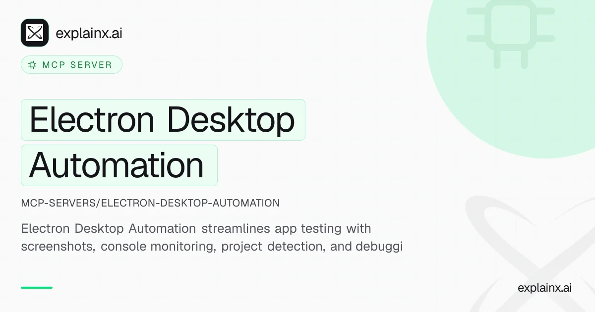 Electron Desktop Automation — MCP server | explainx.ai | explainx.ai